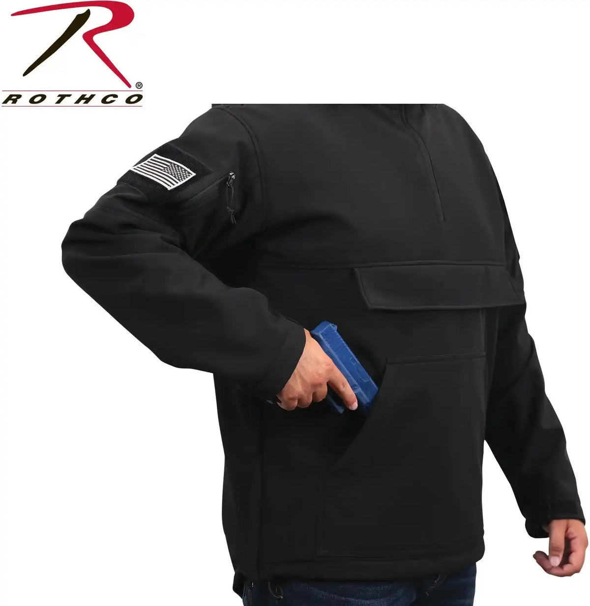 Rothco Concealed Carry Soft Shell Anorak Black