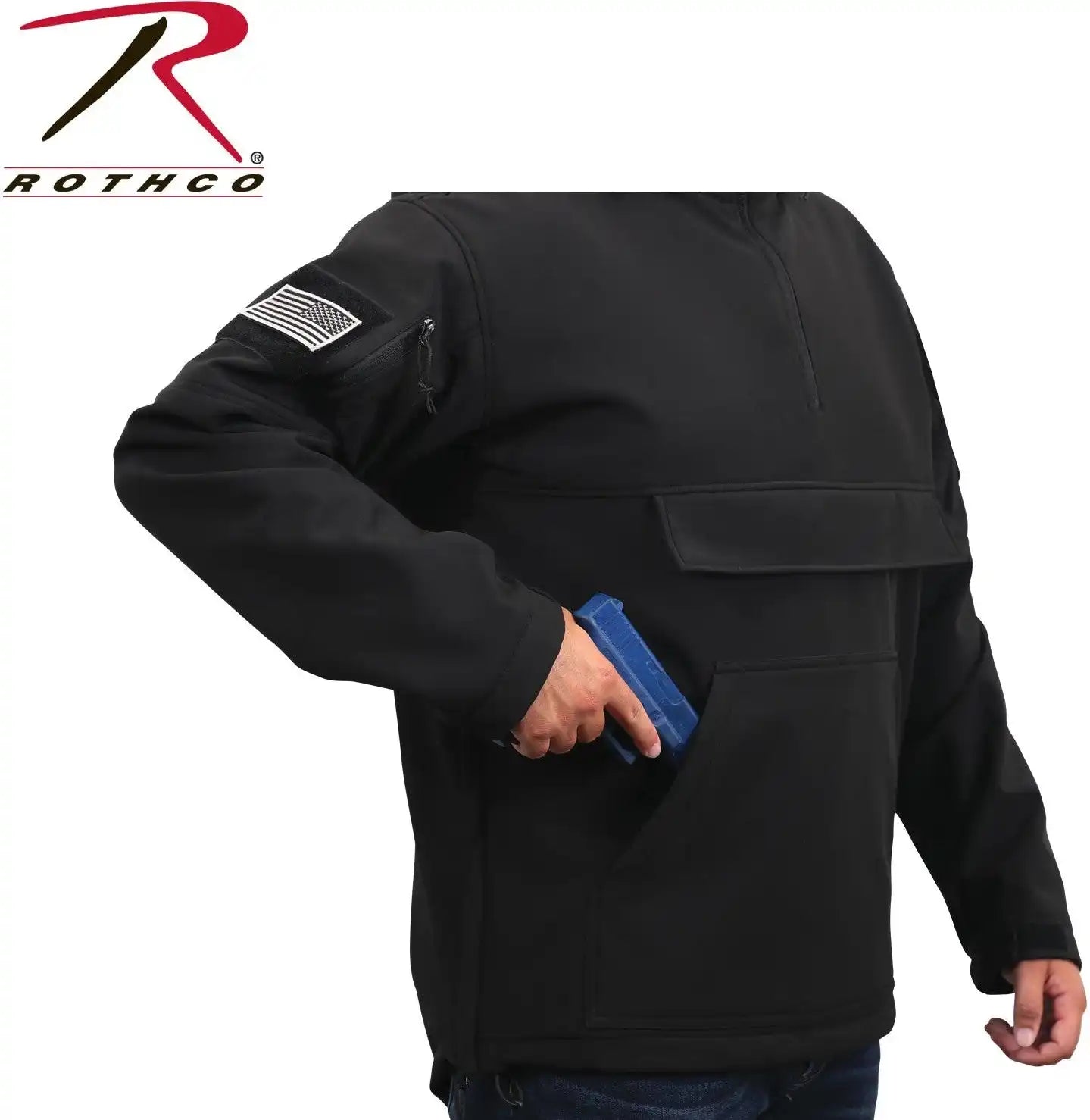 Rothco Concealed Carry Soft Shell Anorak Black