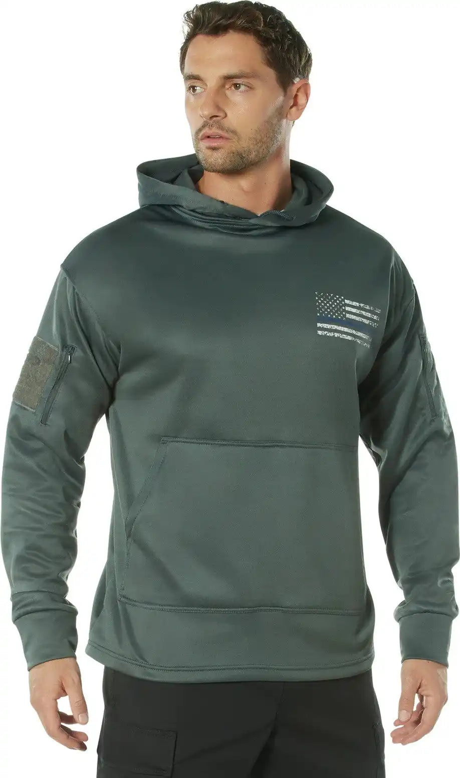 Rothco Concealed Carry Thin Blue Line Hoodie Gunmetal Grey / s