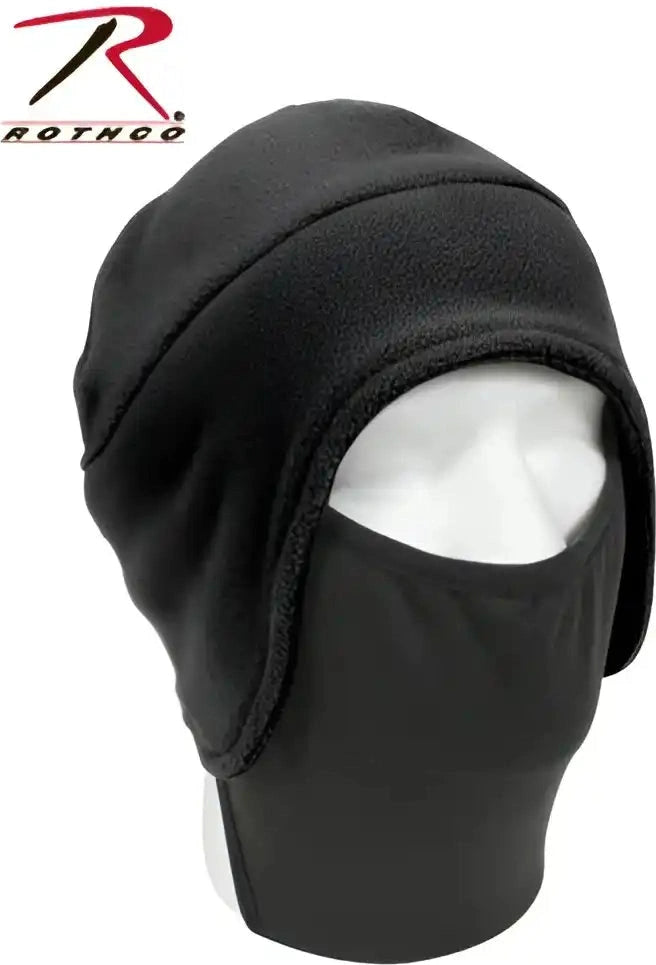 Rothco Convertible Fleece Cap with Poly Facemask Black / one Size