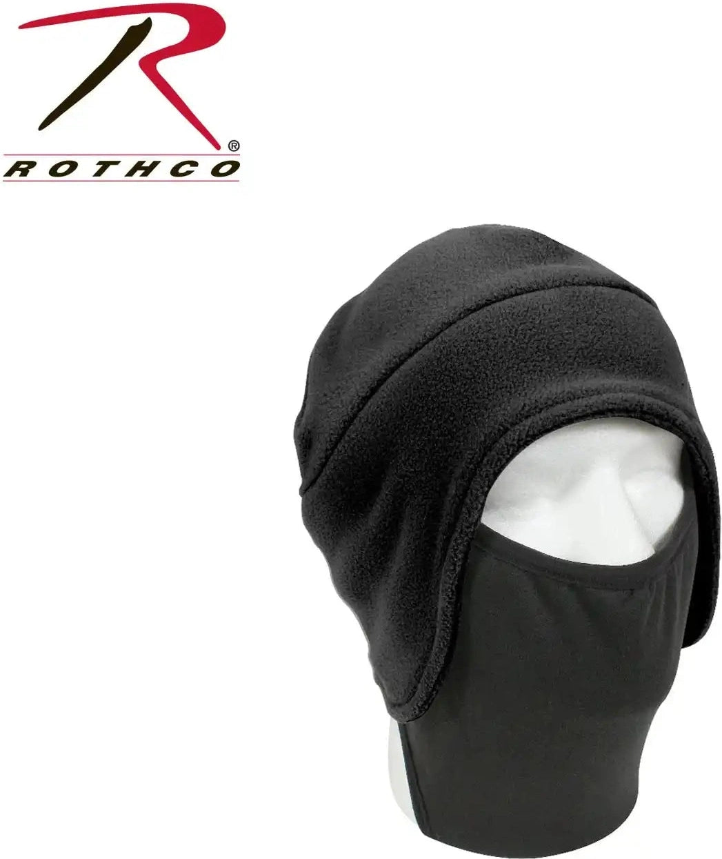 Rothco Convertible Fleece Cap with Poly Facemask Black / one Size