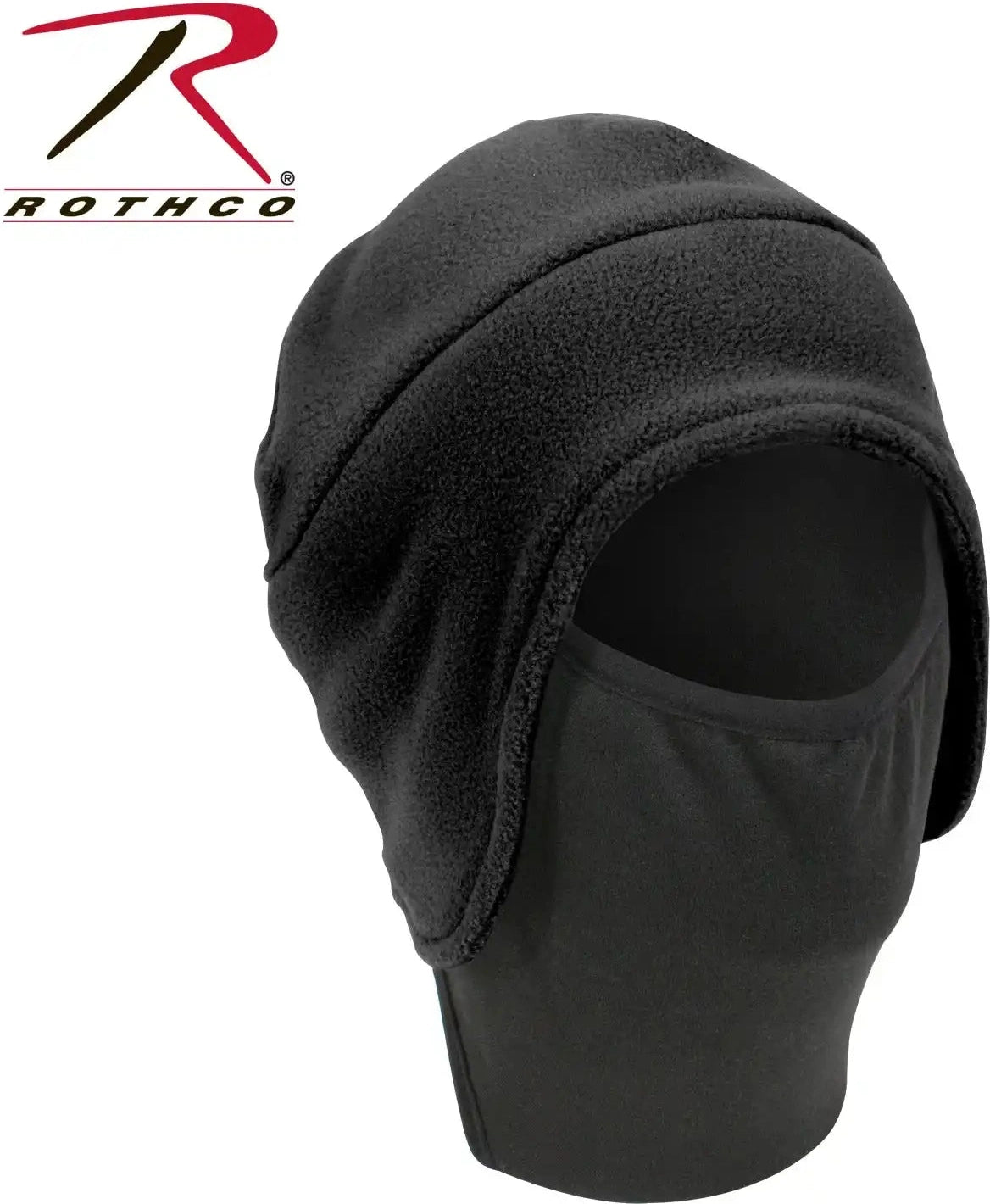 Rothco Convertible Fleece Cap with Poly Facemask Black / one Size