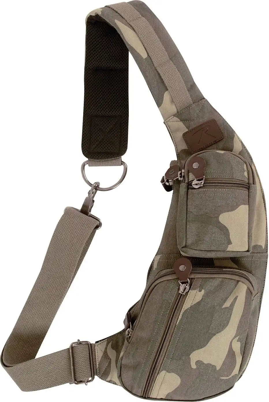 Rothco Crossbody Canvas Sling Bag Woodland Camo