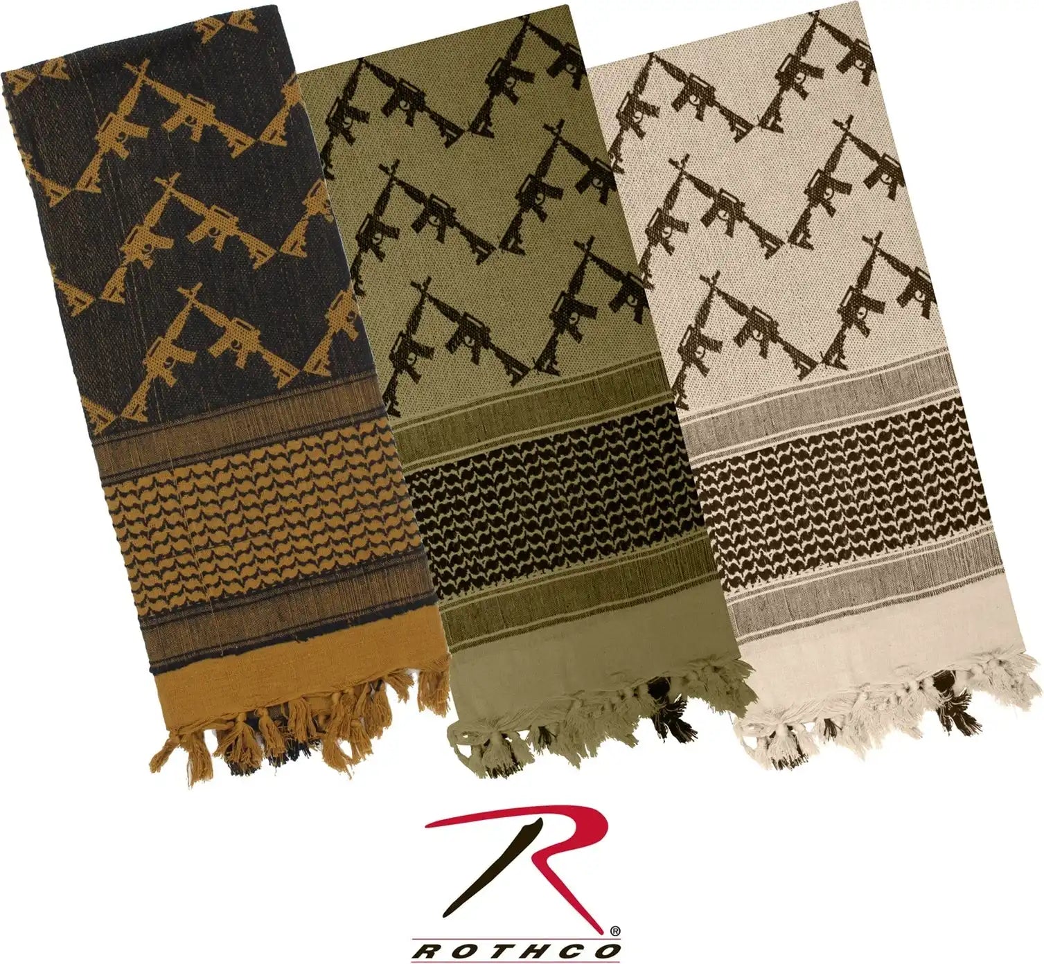 Rothco Crossed Rifles Shemagh Tactical Desert Keffiyeh Scarf