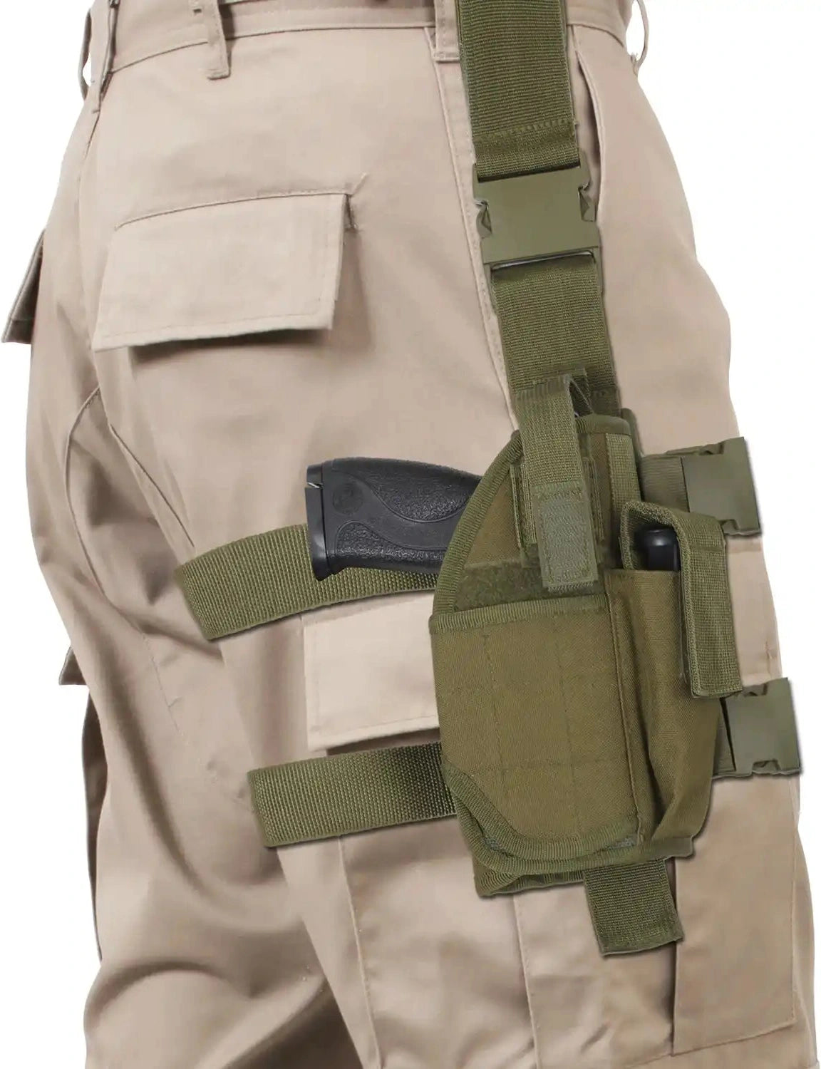 Rothco Deluxe Adjustable Universal Drop Leg Tactical Holster Olive Drab