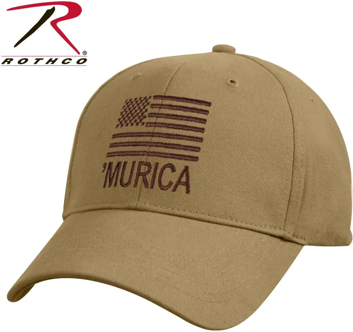 Rothco Deluxe Murica Low Profile Cap Coyote Brown / one Size