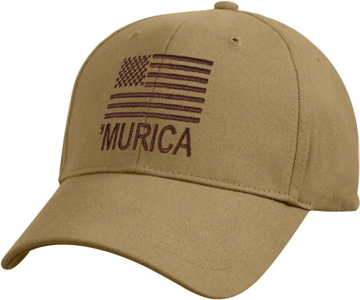 Rothco Deluxe Murica Low Profile Cap Coyote Brown / one Size