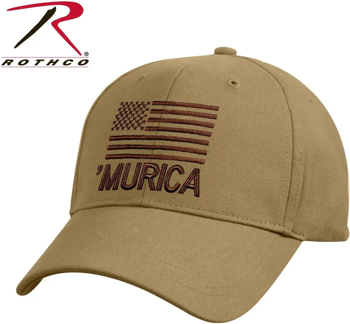 Rothco Deluxe Murica Low Profile Cap Coyote Brown / one Size