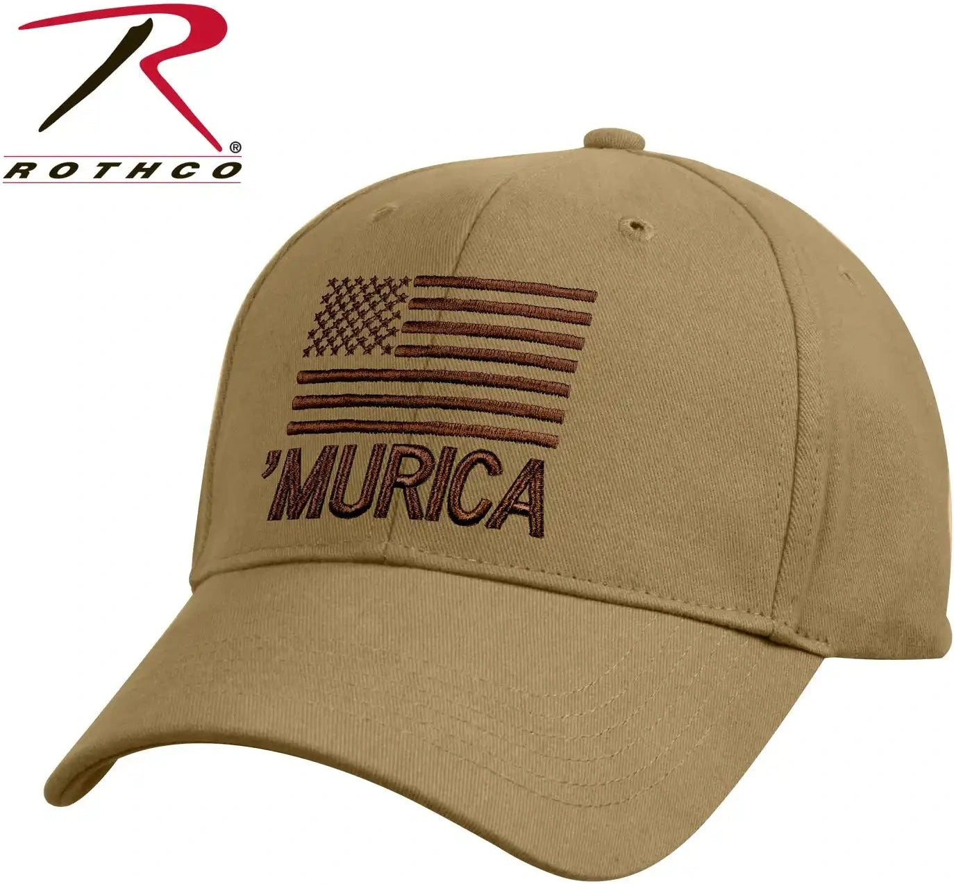 Rothco Deluxe Murica Low Profile Cap Coyote Brown / one Size