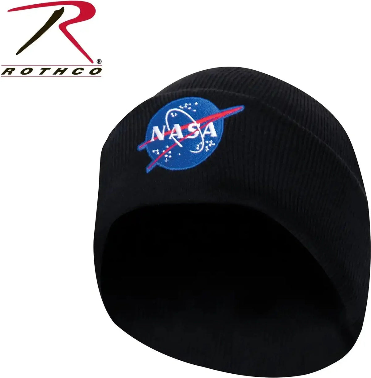 Rothco Deluxe Nasa Meatball Logo Embroidered Watch Cap - Black - one Size