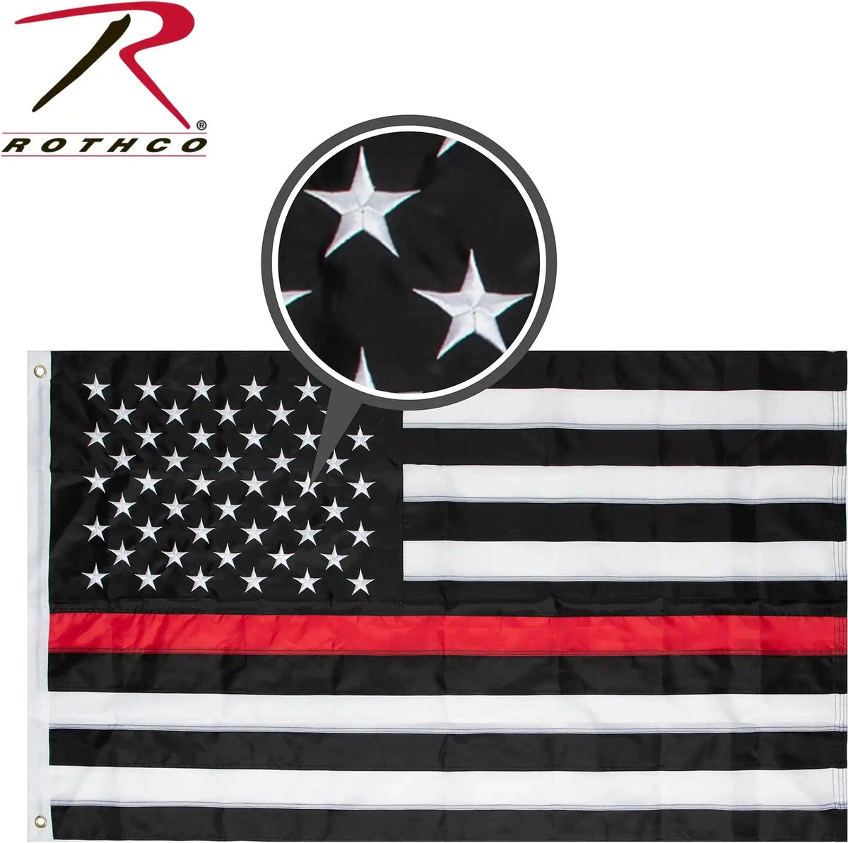 Rothco Deluxe Thin Red Line Flag / 3’ x 5’