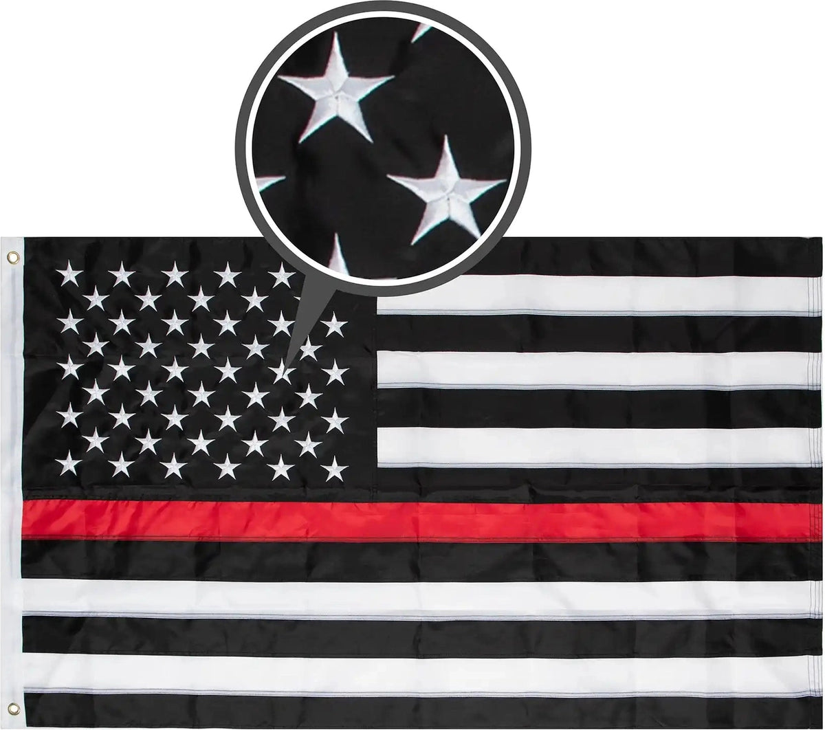 Rothco Deluxe Thin Red Line Flag / 3’ x 5’