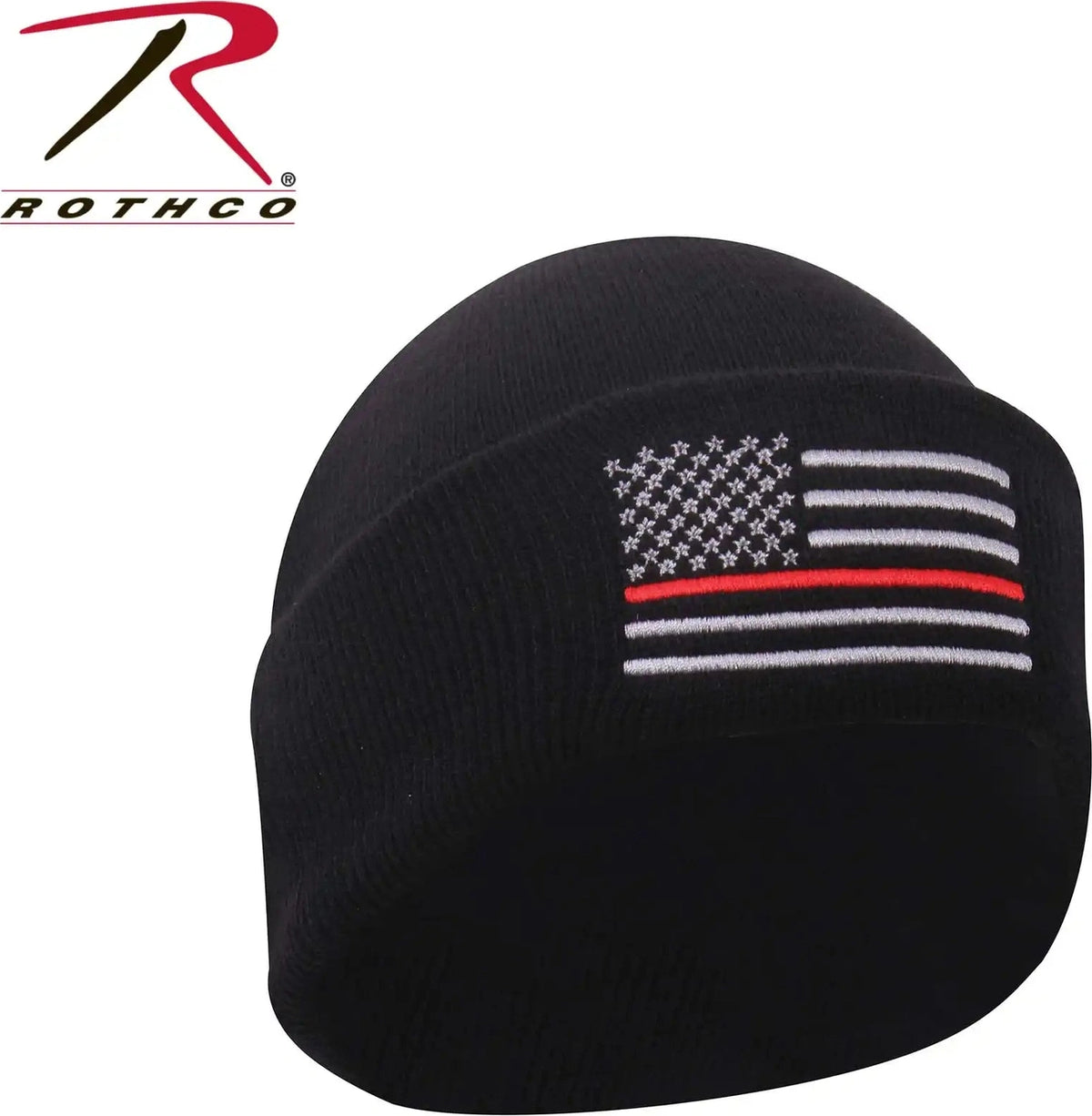 Rothco Deluxe Thin Red Line Watch Cap Black / one Size