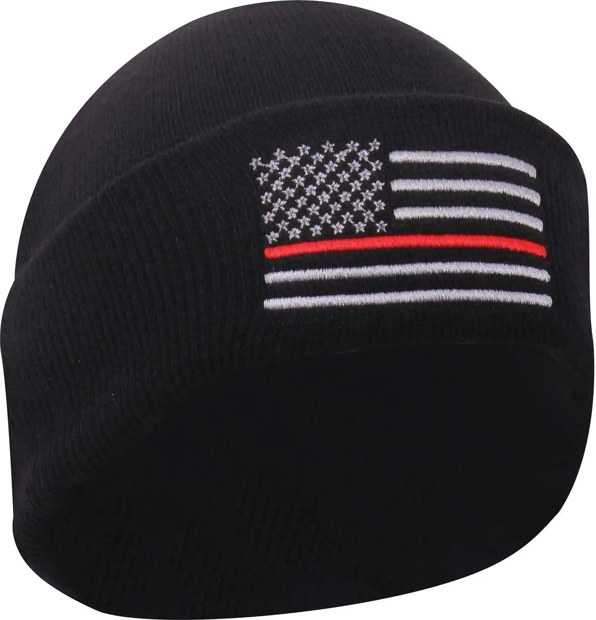 Rothco Deluxe Thin Red Line Watch Cap Black / one Size