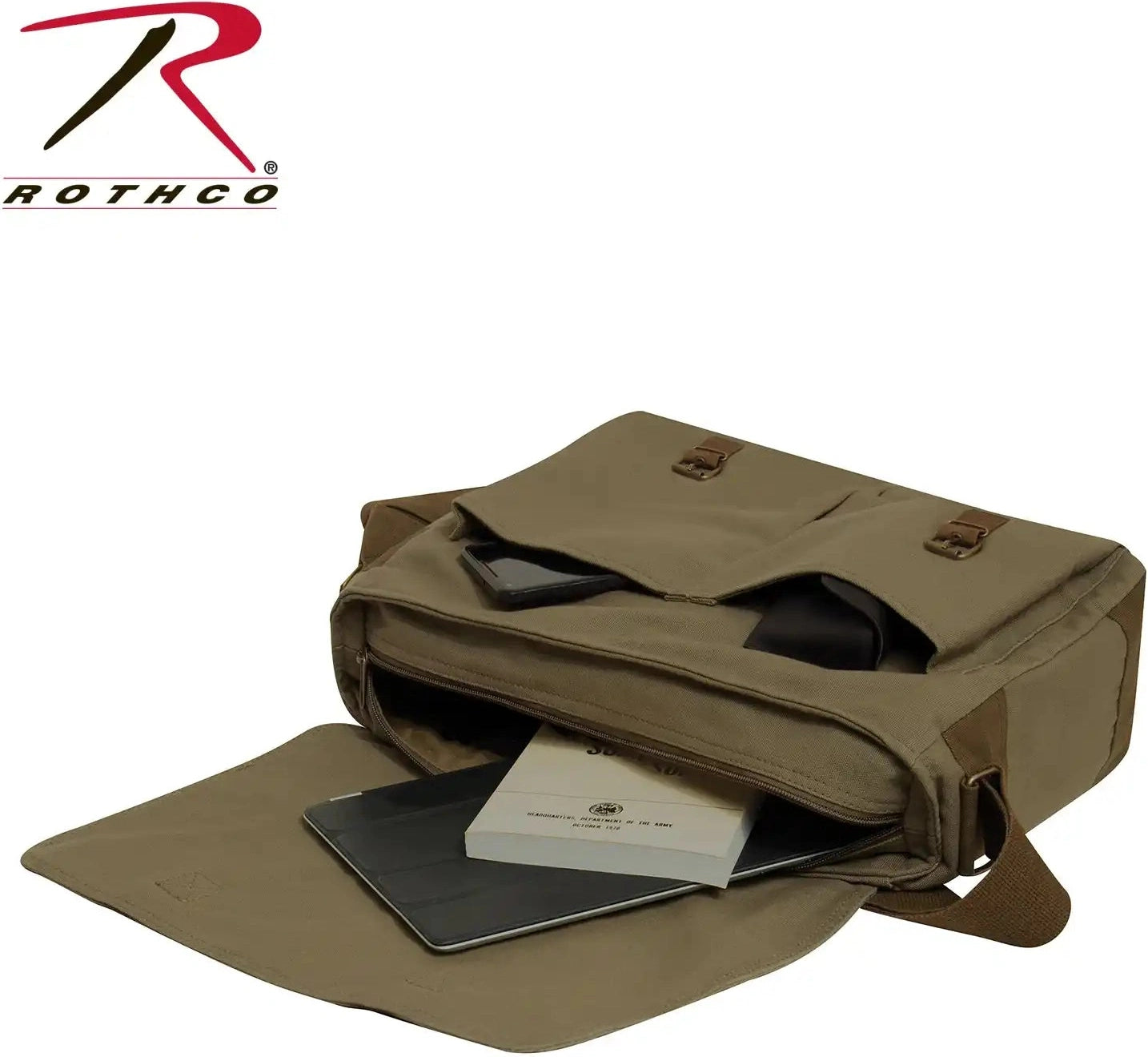 Rothco Deluxe Vintage Canvas Messenger Bag Olive Drab / one Size