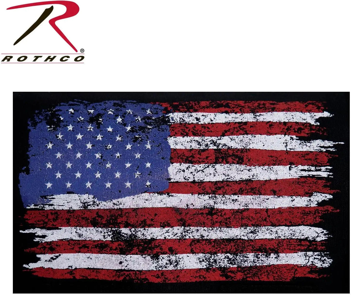 Rothco Distressed U.s. Flag Canvas Messenger Bag Black / one Size