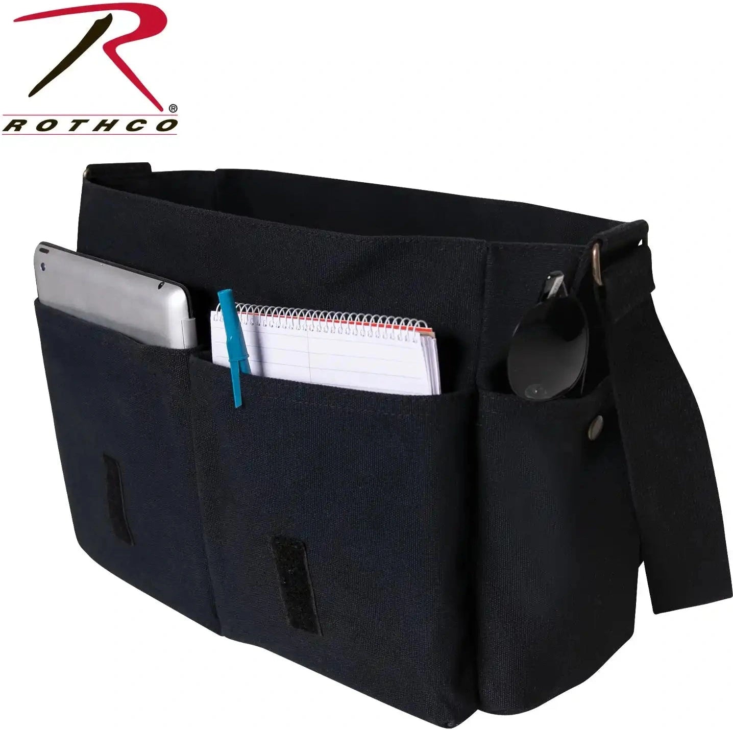Rothco Distressed U.s. Flag Canvas Messenger Bag Black / one Size