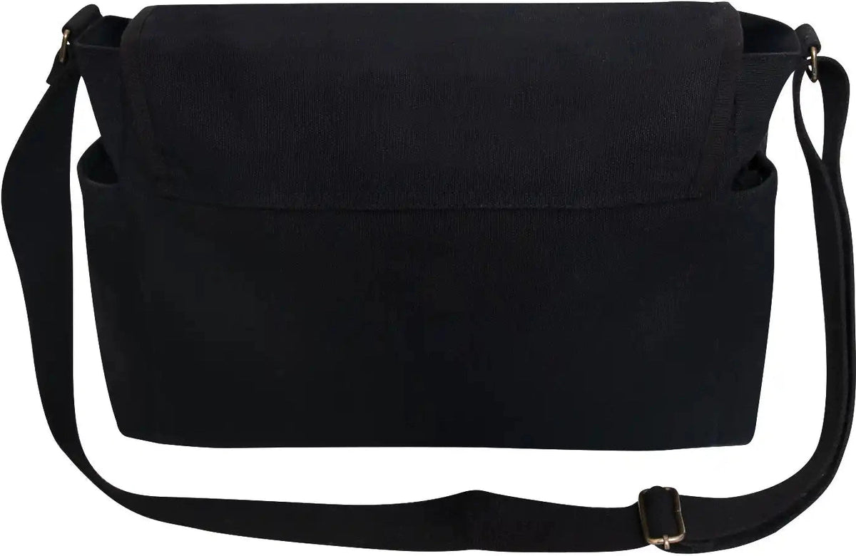 Rothco Distressed U.s. Flag Canvas Messenger Bag Black / one Size