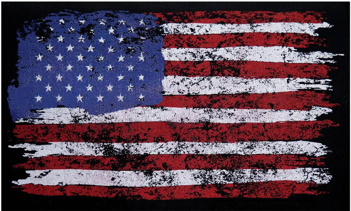 Rothco Distressed U.s. Flag Canvas Messenger Bag Black / one Size