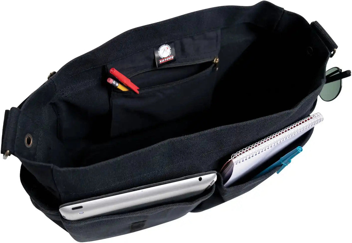 Rothco Distressed U.s. Flag Canvas Messenger Bag Black / one Size