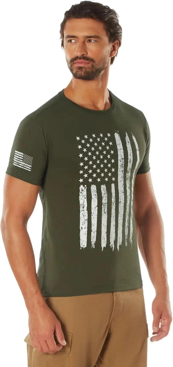 Rothco Distressed us Flag Athletic Fit t Shirt