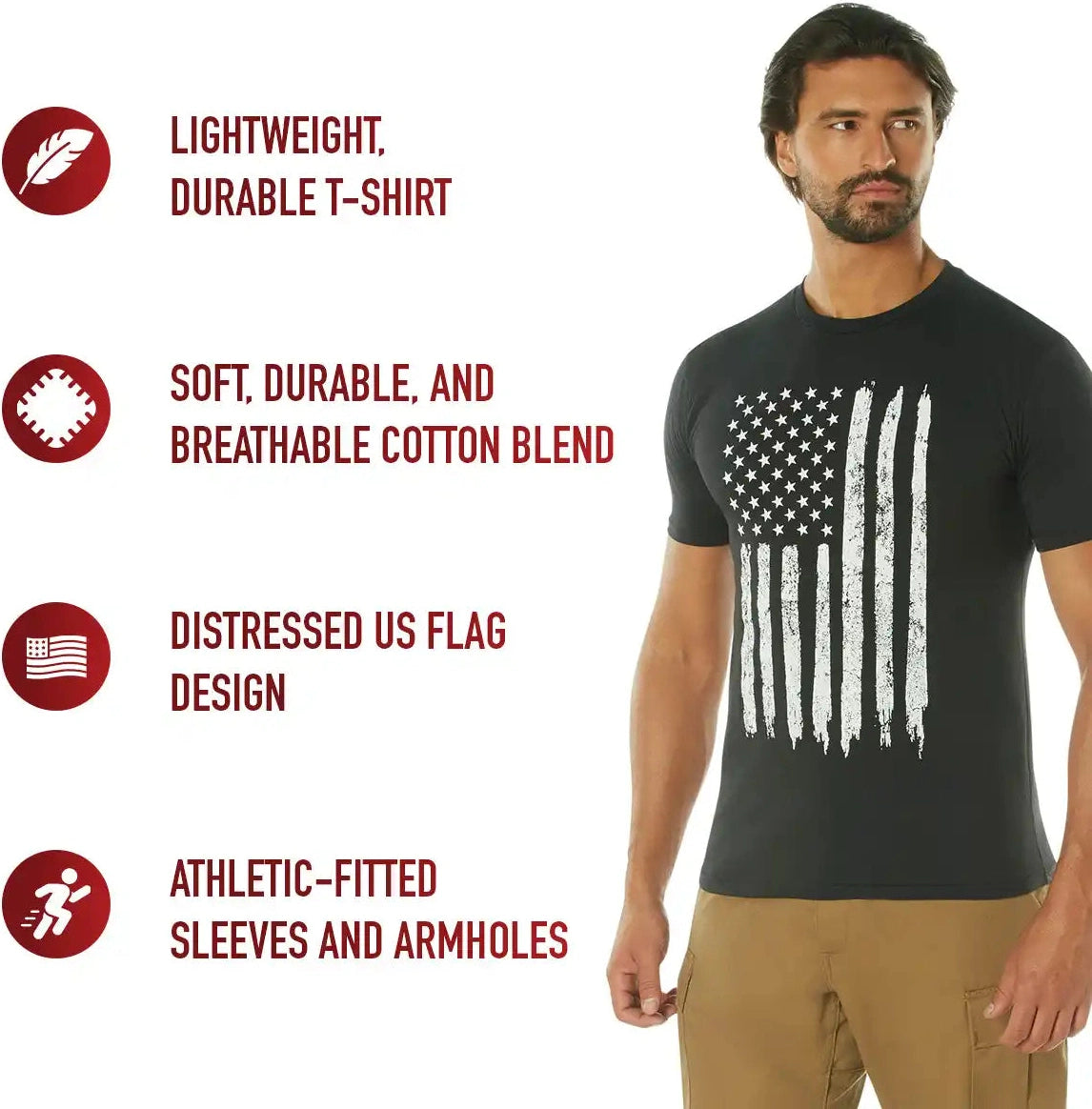 Rothco Distressed us Flag Athletic Fit t Shirt