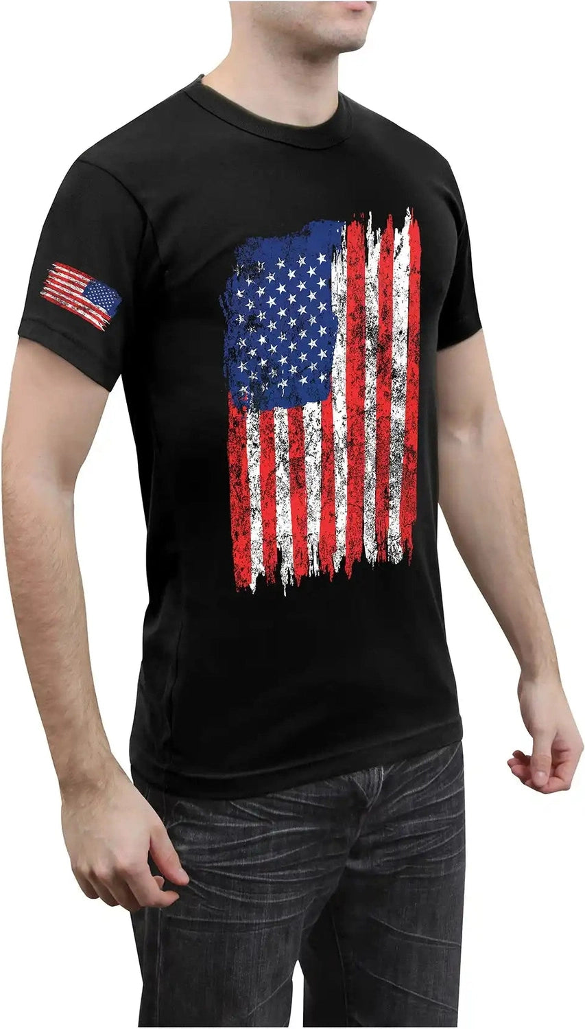 Rothco Distressed us Flag Athletic Fit t Shirt
