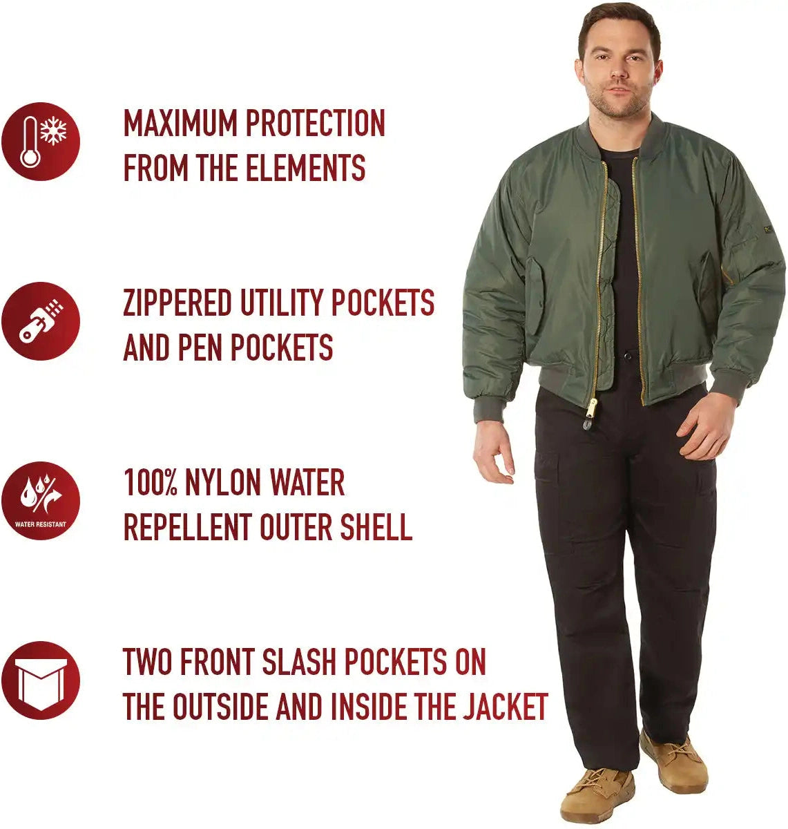 Rothco Enhanced Nylon Ma 1 Flight Jacket
