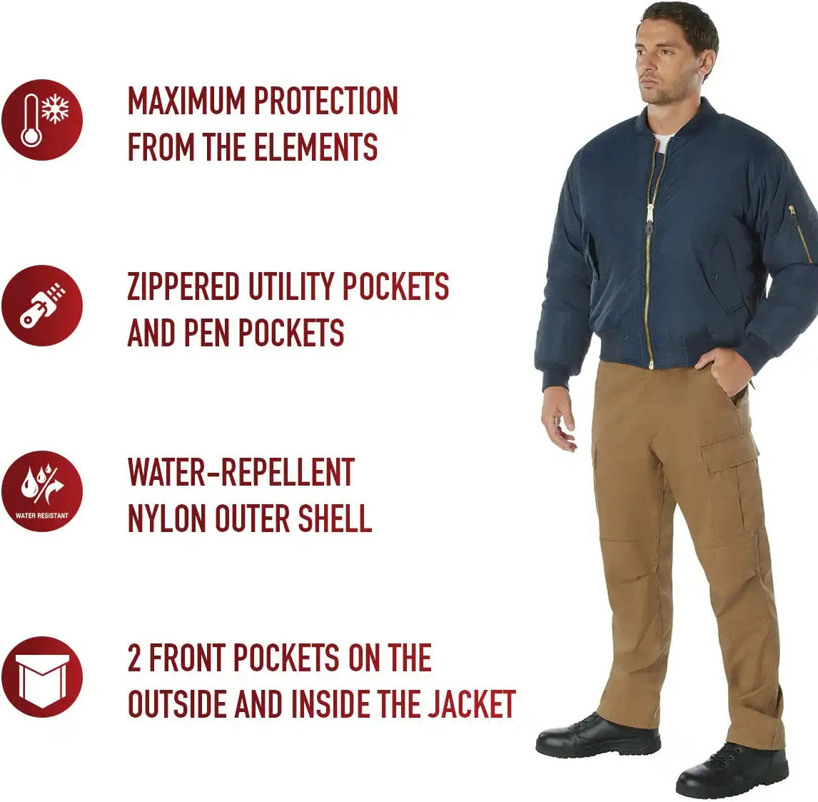 Rothco Enhanced Nylon Ma 1 Flight Jacket