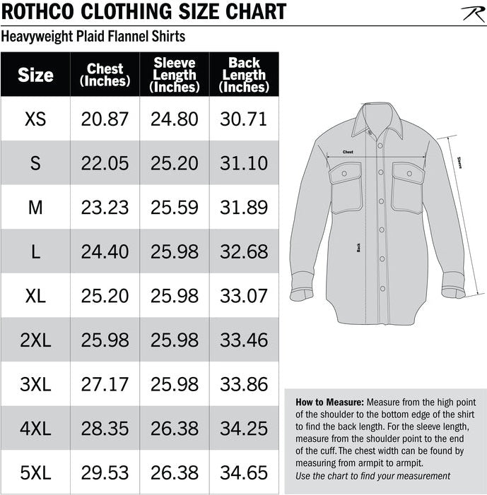 Rothco Extra Heavyweight Buffalo Plaid Flannel Shirt