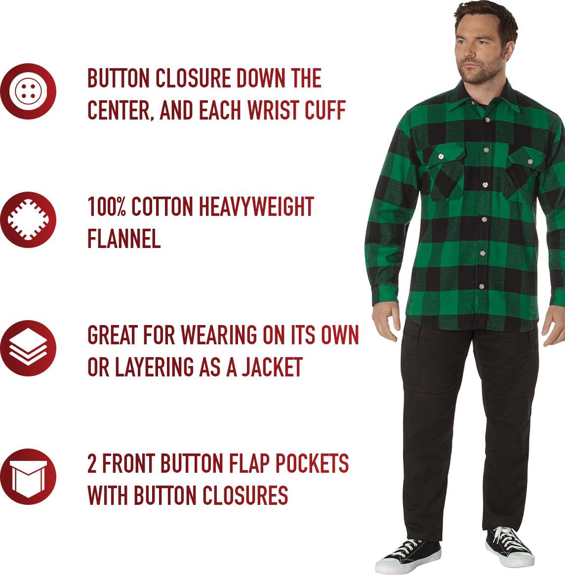 Rothco Extra Heavyweight Buffalo Plaid Flannel Shirt
