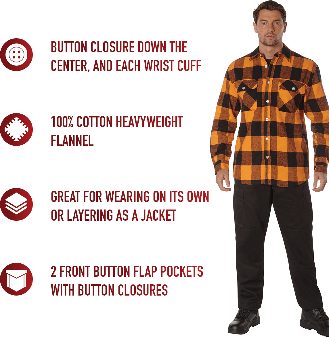 Rothco Extra Heavyweight Buffalo Plaid Flannel Shirt