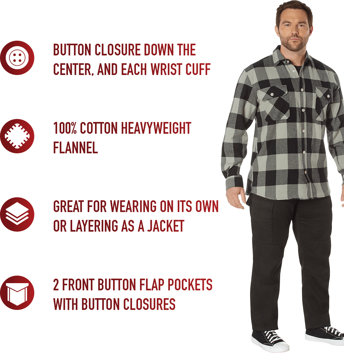 Rothco Extra Heavyweight Buffalo Plaid Flannel Shirt