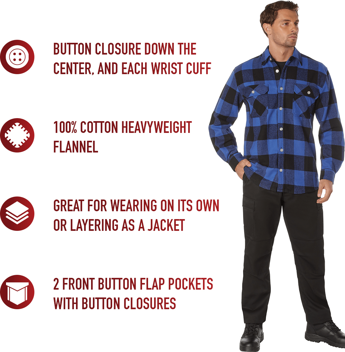 Rothco Extra Heavyweight Buffalo Plaid Flannel Shirt
