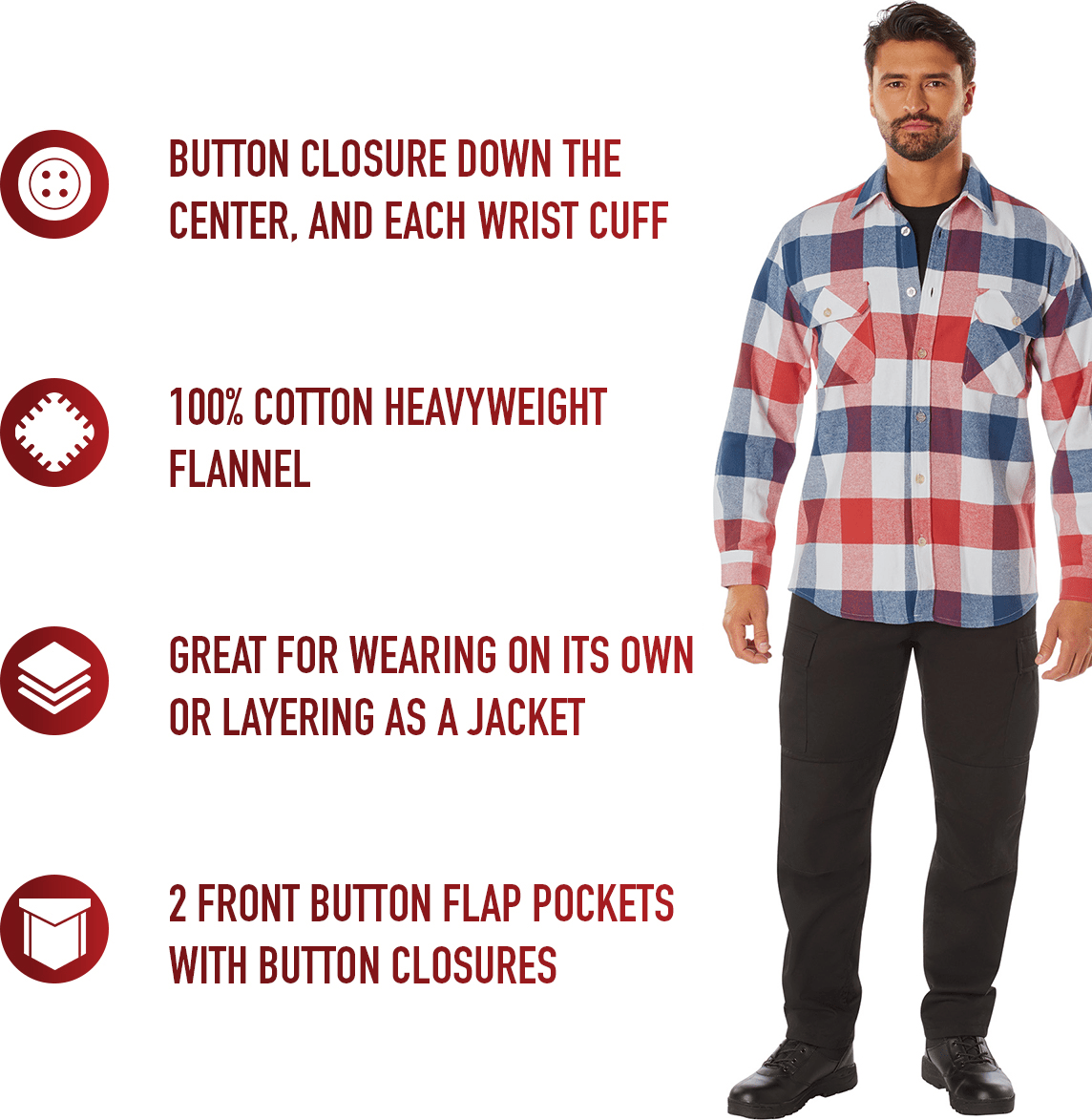 Rothco Extra Heavyweight Buffalo Plaid Flannel Shirt