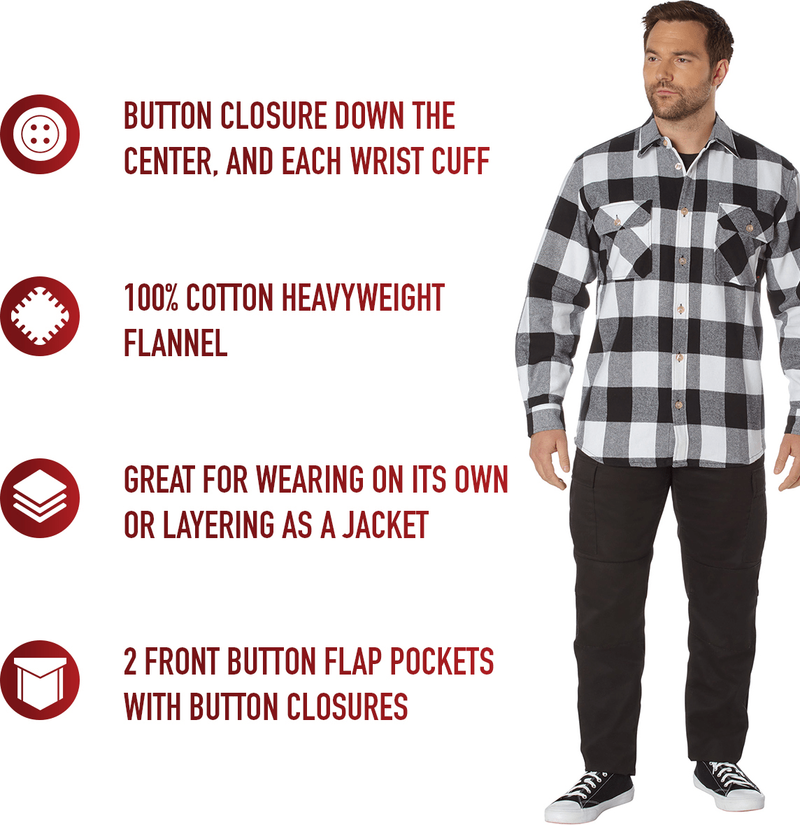 Rothco Extra Heavyweight Buffalo Plaid Flannel Shirt