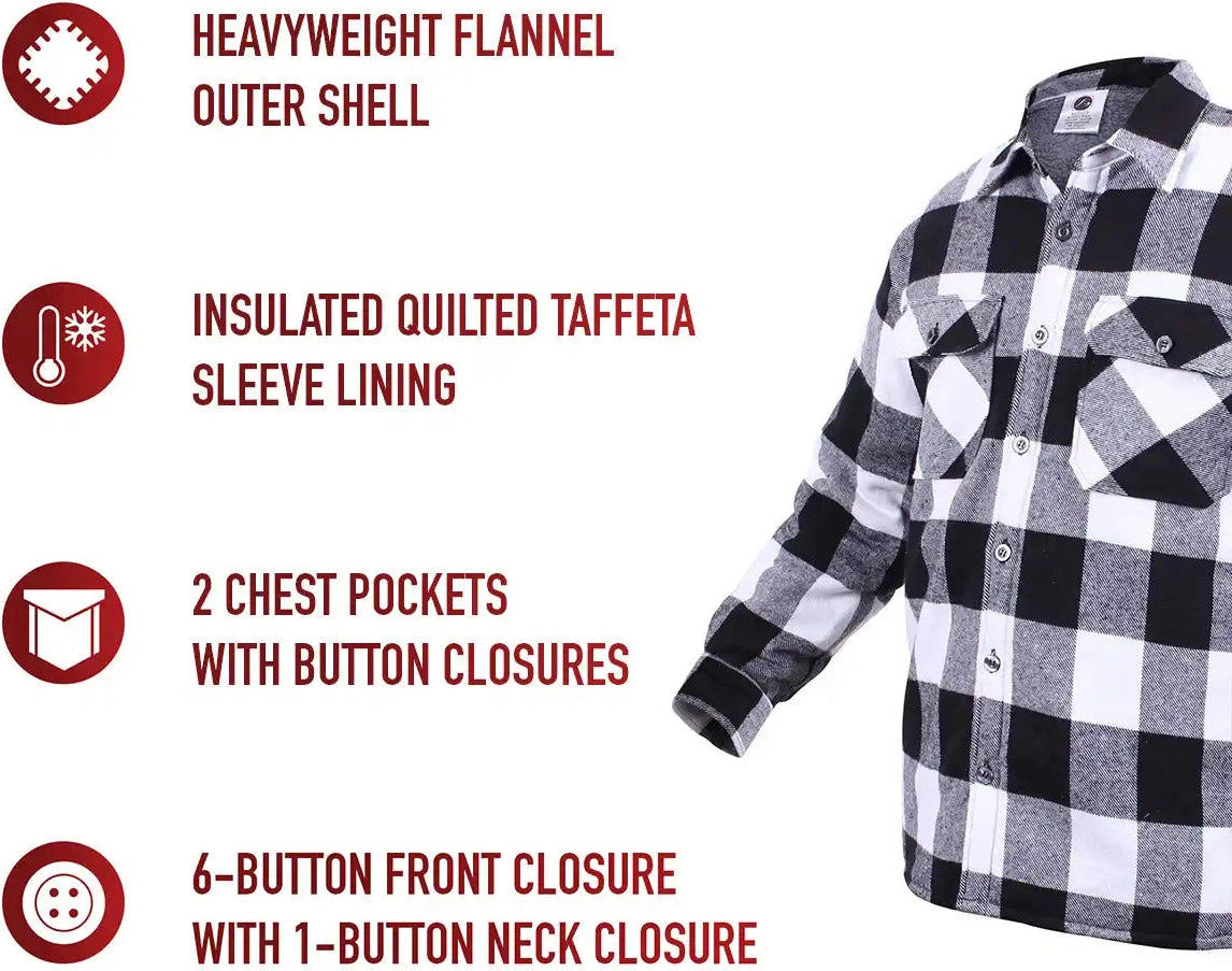 Rothco Extra Heavyweight Buffalo Plaid Sherpa Lined Flannel Shirts