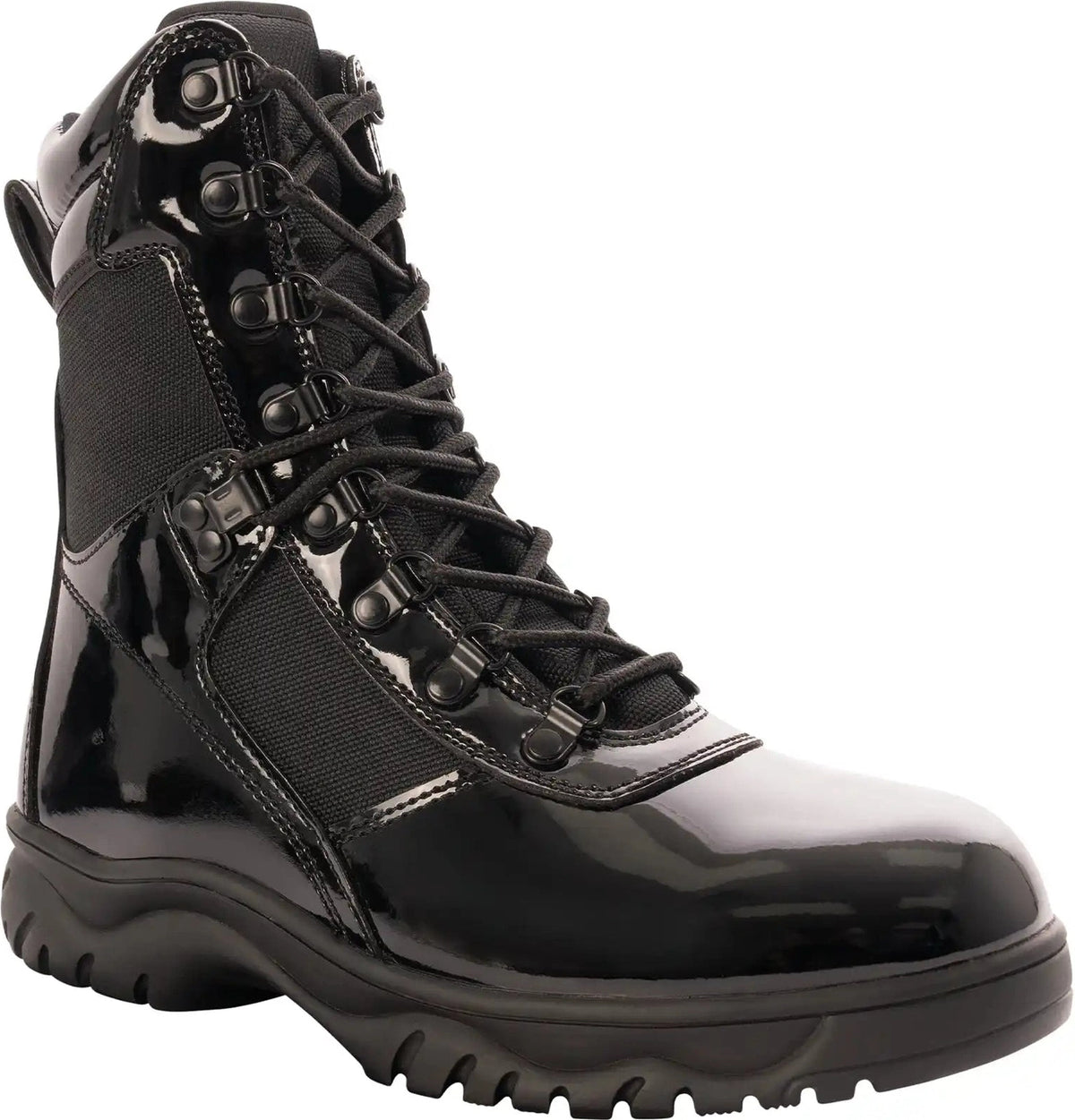 Rothco Forced Entry High Gloss Tactical Boot with Side Zipper 8 Inch Black / 11.5