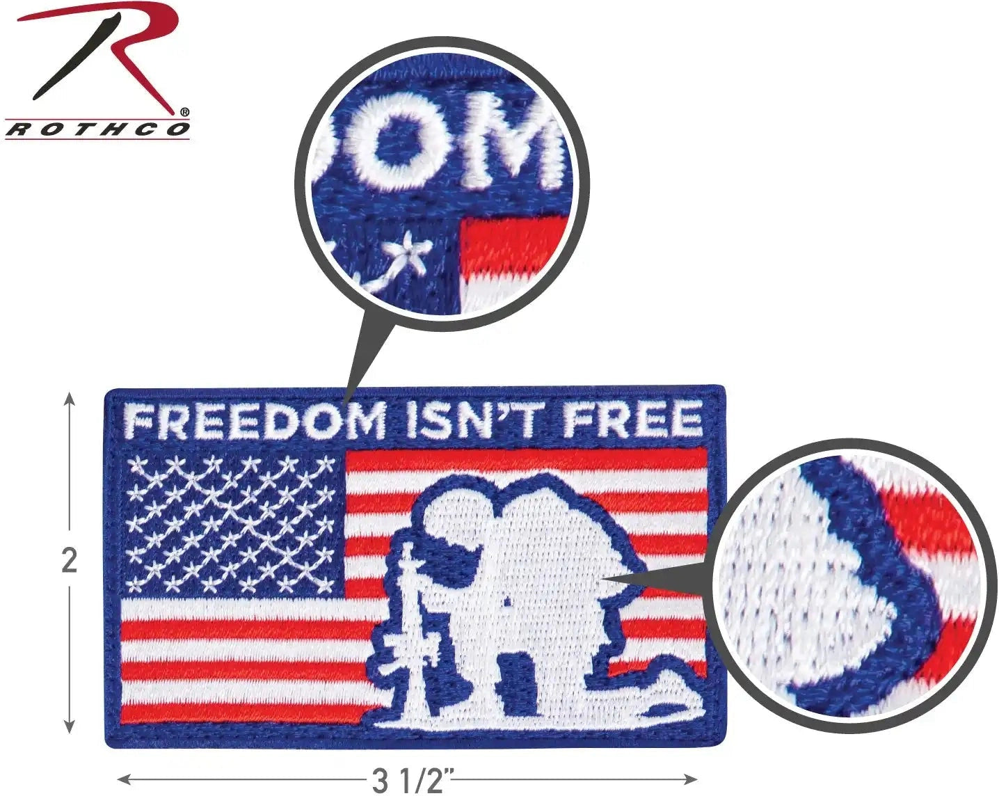 Rothco Freedom Isn’t Free Patch with Hook Back Red / White / Blue / one Size