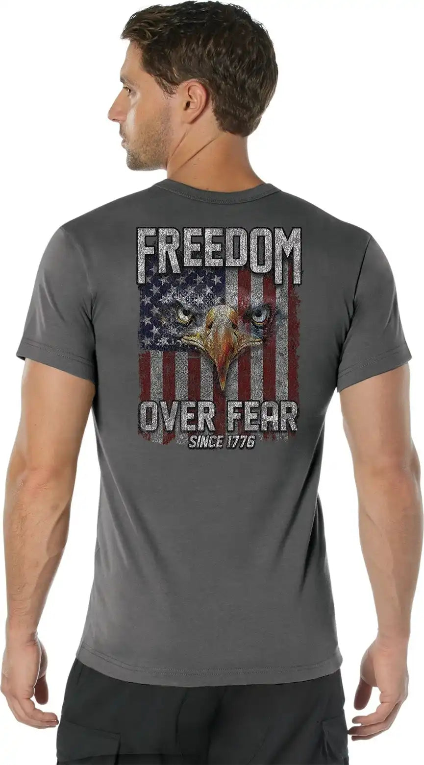 Rothco Freedom Over Fear T-shirt - Charcoal Grey / s