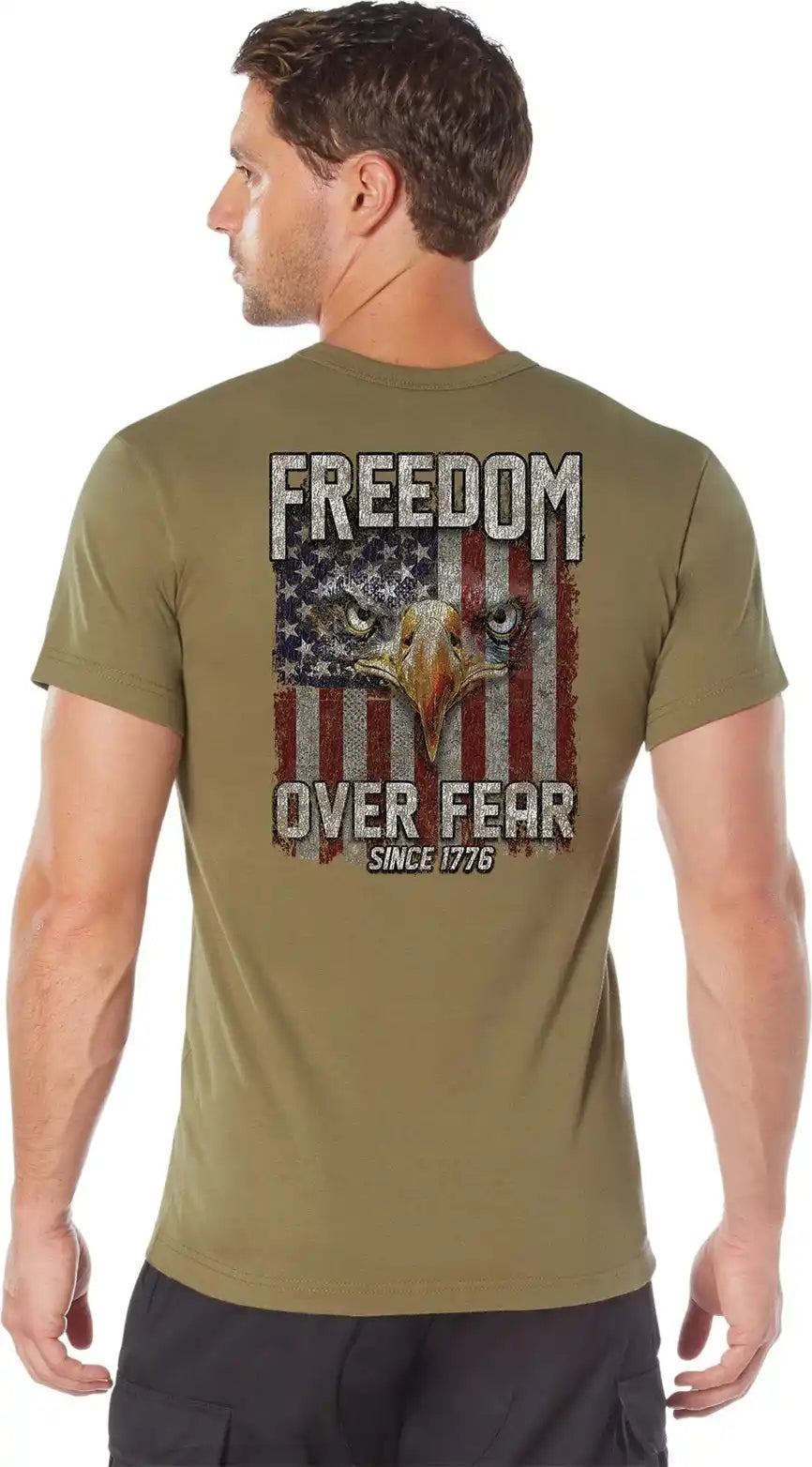 Rothco Freedom Over Fear T-shirt - Coyote Brown / s