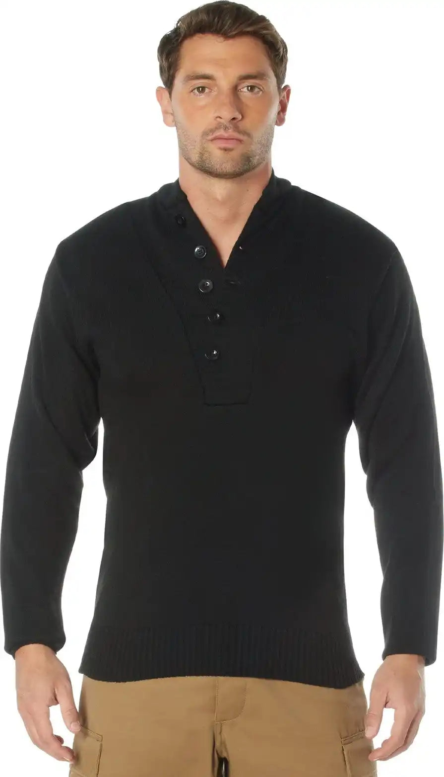 Rothco G.i. Style 5-button Sweater - Black / s
