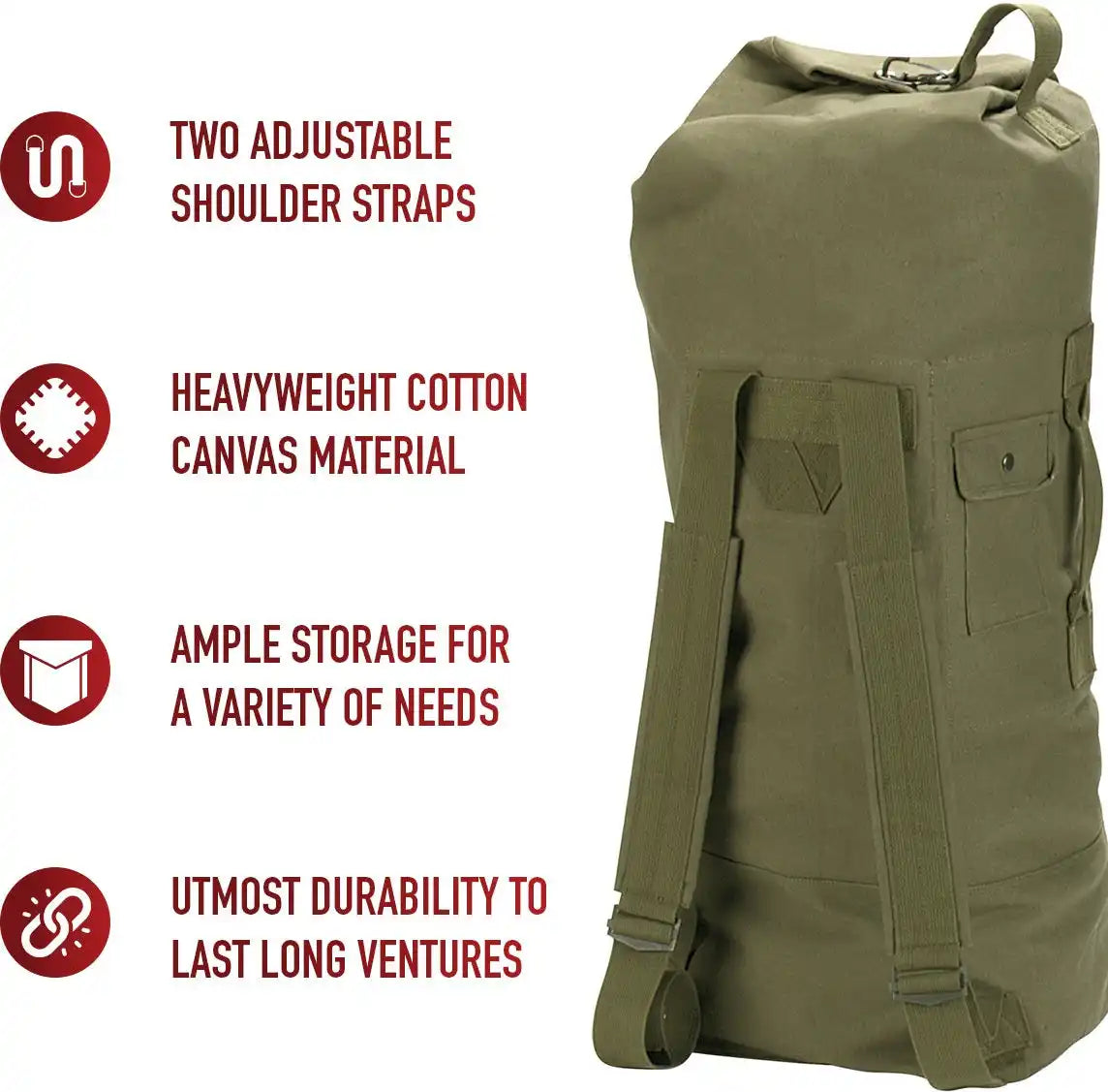 Rothco G.i. Style Canvas Double Strap Duffle Bag