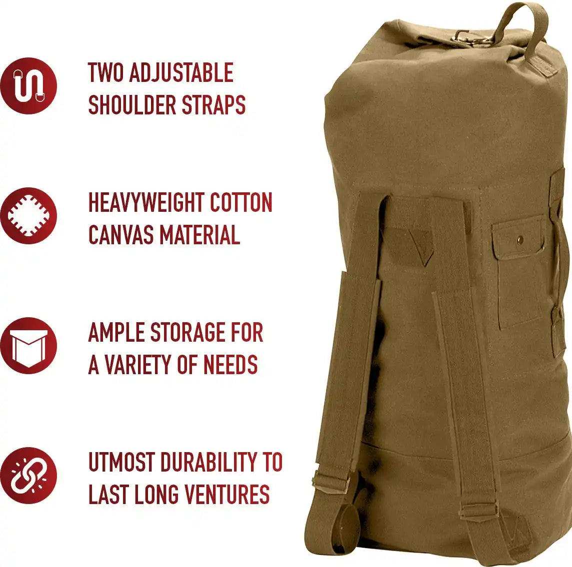 Rothco G.i. Style Canvas Double Strap Duffle Bag