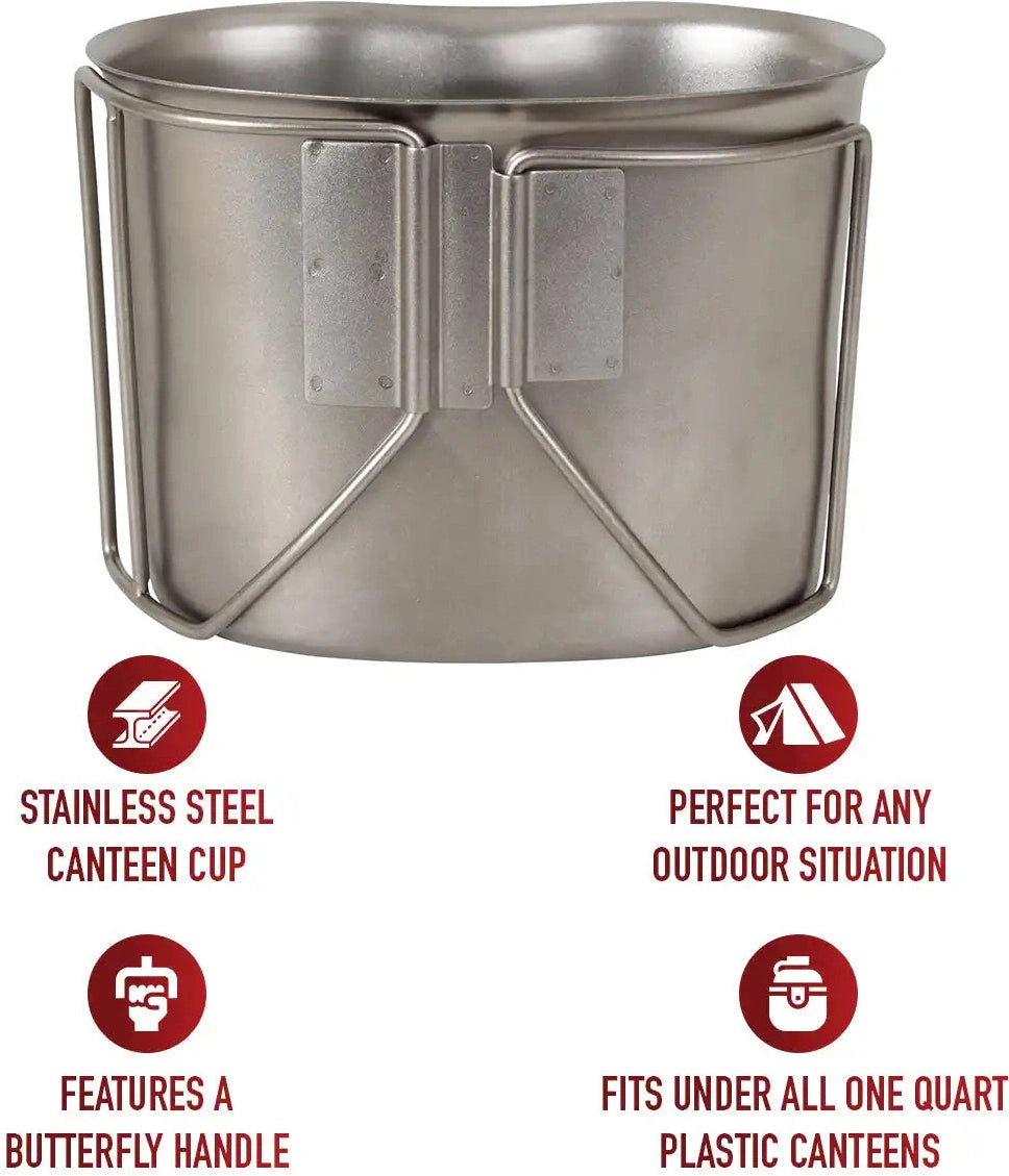 Rothco G.i. Style Stainless Steel Canteen Cup Silver