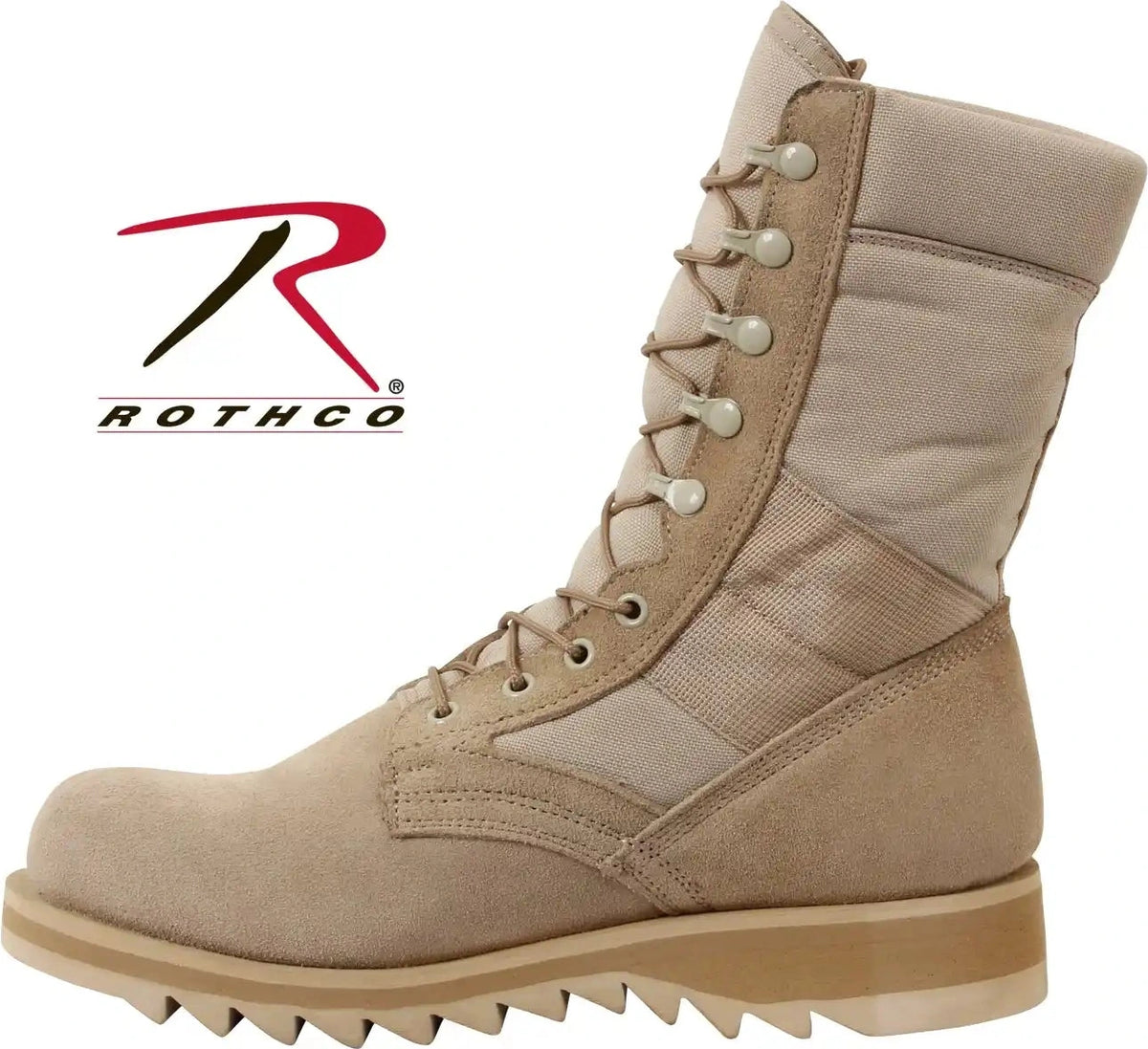 Rothco G.i. Type Ripple Sole Desert Tan Jungle Boots 10 Inch 6 / Wide