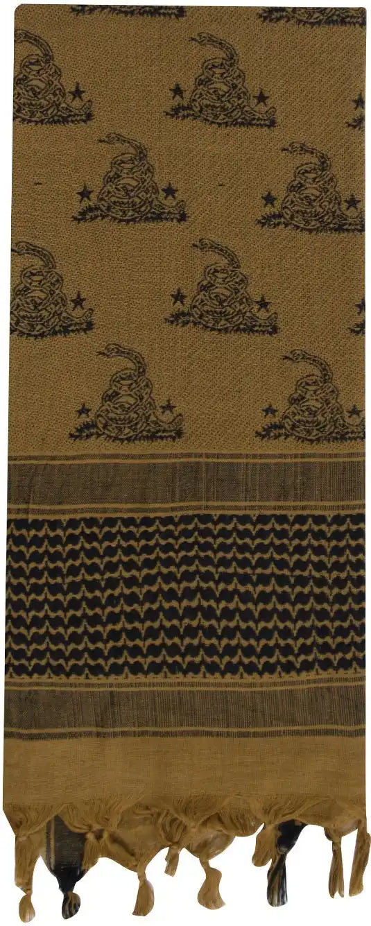 Rothco Gadsden Snake Shemagh Tactical Desert Scarf - Coyote Brown / one Size