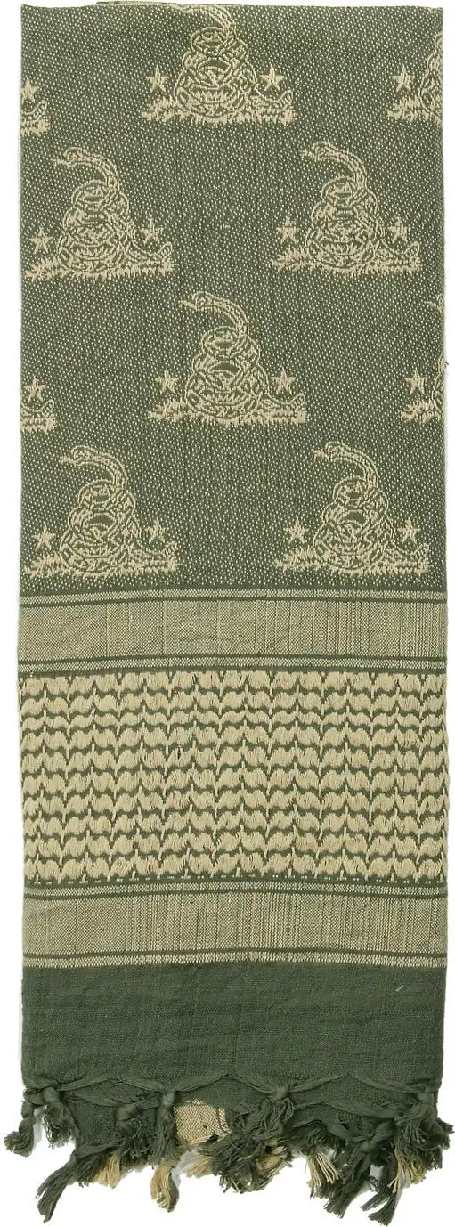 Rothco Gadsden Snake Shemagh Tactical Desert Scarf - Foliage Green / one Size