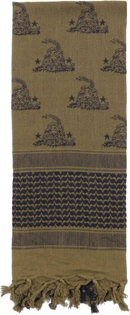Rothco Gadsden Snake Shemagh Tactical Desert Scarf - Olive Drab / one Size