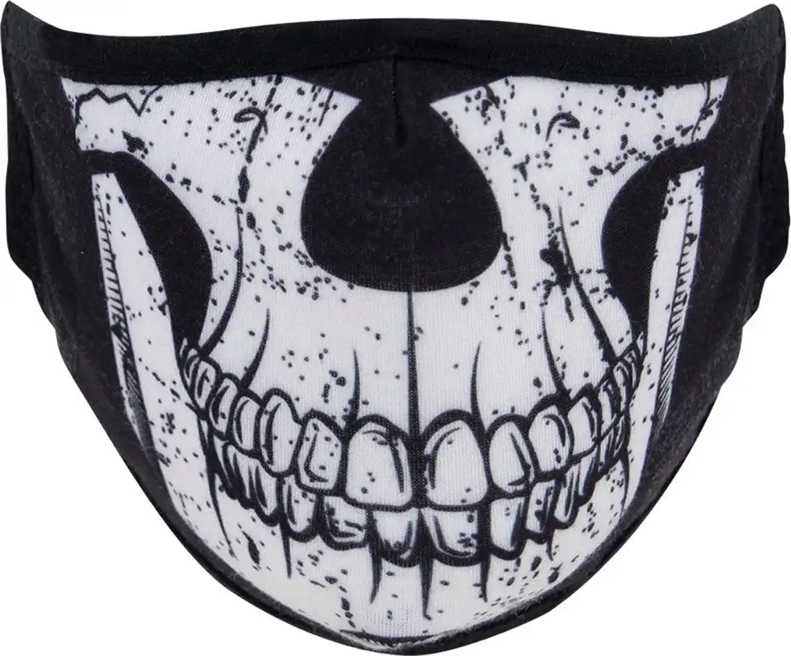 Rothco Half Skull Reusable 3 Layer Polyester Face Mask Black / s / m
